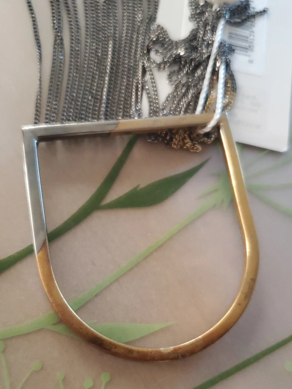 NWT MM6 Maison Martin Margiela Two-Tone Gold & Silver Chain Fringe Bracelet